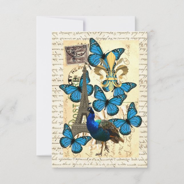 Paris, Pfau und Schmetterlinge (Vorderseite)