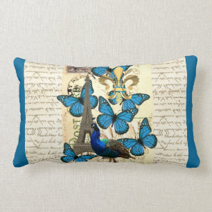 Paris, Pfau und Schmetterlinge Lendenkissen