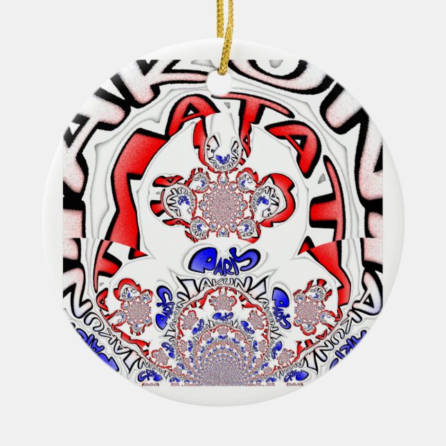 Paris phantastisches Textquotendesign Keramikornament (Vorne)