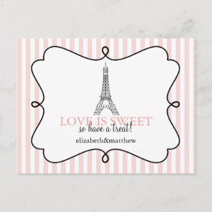 Paris Pink Candy Buffet Signs Postkarte
