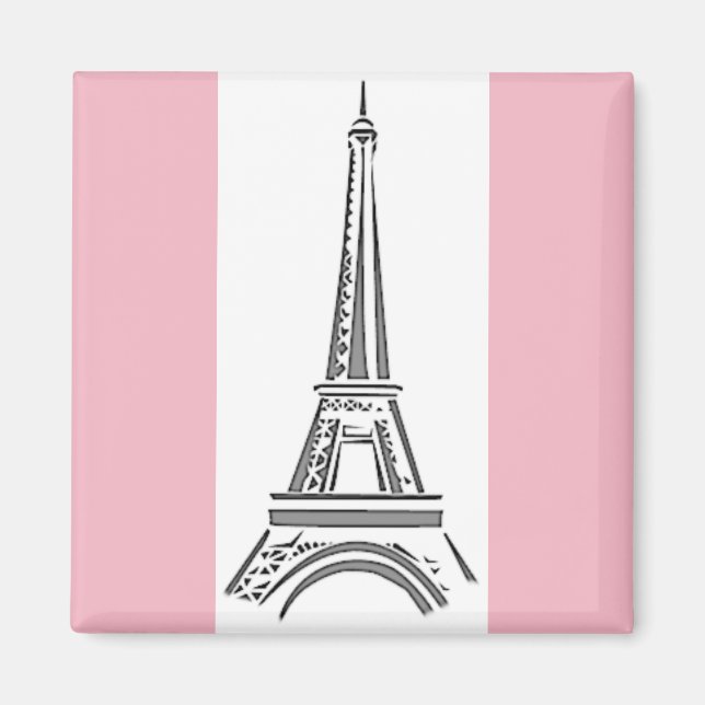 Paris Pink Eiffel Tower Theme Magnet (Vorne)