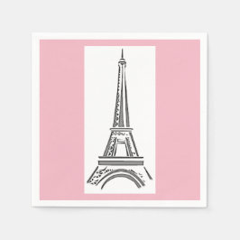 Paris Pink Eiffel Tower Theme Paper Napkins Serviette