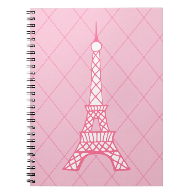 Paris Pink Eiffelturm Schüler Klassen Notizbuch Notizblock (Vorderseite)