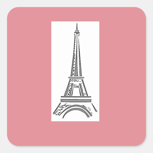 Paris Pink Heart Eiffel Tower Sticker (Vorderseite)