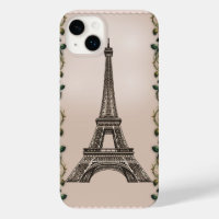 Paris Pink Rose Vines Eiffelturm Shabby Chic