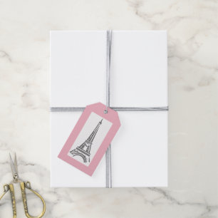 Paris Pink Themed Eiffel Tower Party Geschenkanhänger