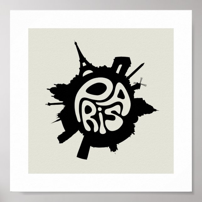 Paris Planet Typografy Poster (Vorne)