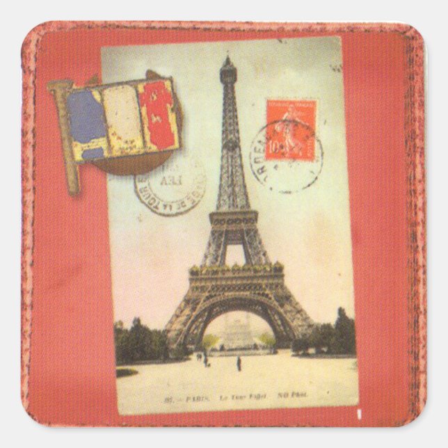 Paris-Platz-Aufkleber4 Quadratischer Aufkleber (Vorderseite)