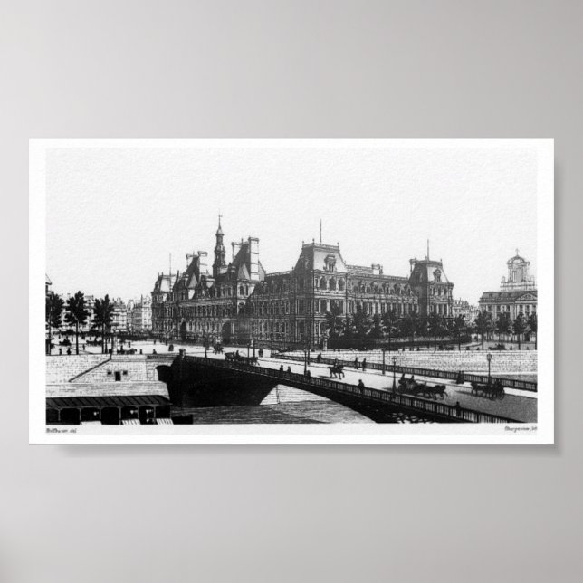 Paris Pont Bridge - Vintag Poster (Vorne)