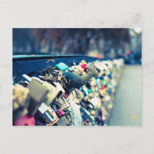 Paris Pont des Arts Love Locks Foto Postkarte
