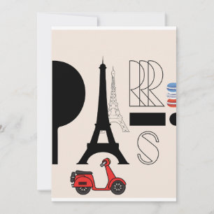 PARIS POSTCARD EINLADUNG