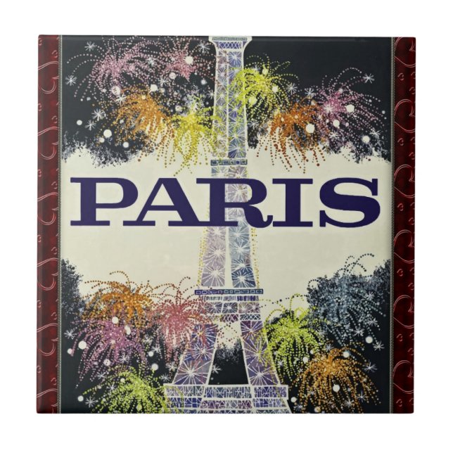 Paris: Poster Keramik Tile Fliese (Vorderseite)
