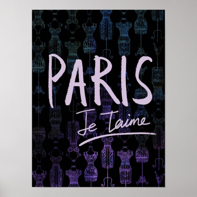 Paris Poster (schwarz) (Vorne)