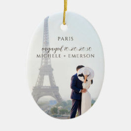 Paris Proposal Engagement Photo keepsake Keramik Ornament