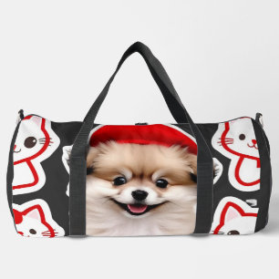 Paris Pup & Kitty Crew � Hübsche Barett-Hund und K Duffle Bag