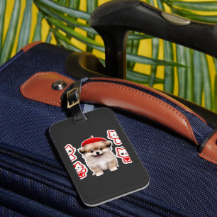 Paris Pup & Kitty Crew � Hübscher Barett Hund und Gepäckanhänger