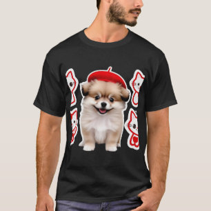 Paris Pup & Kitty Crew � Hübscher Barett-Hund und  T-Shirt