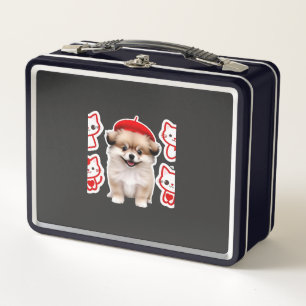Paris Pup & Kitty Crew � Hübscher Beret Hund und K Metall Brotdose