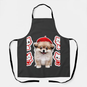 Paris Pup & Kitty Crew � Hübscher Beret Hund und K Schürze