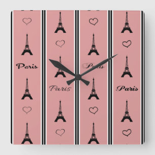 Paris Quadratische Wanduhr