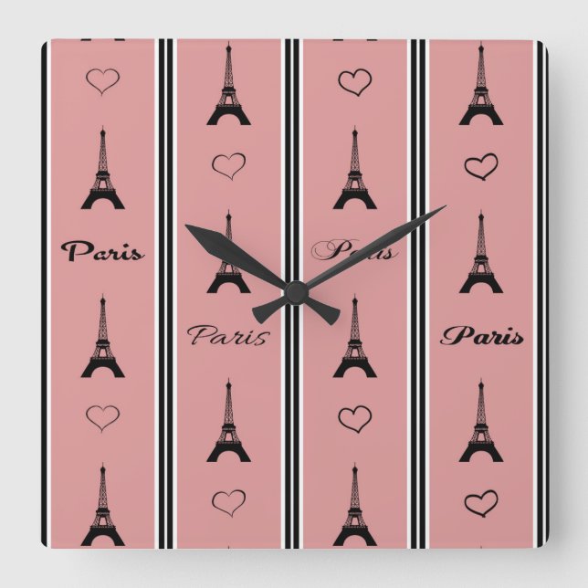 Paris Quadratische Wanduhr (Vorderseite)