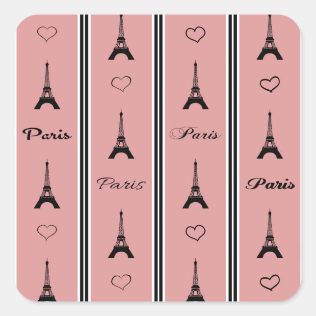Paris Quadratischer Aufkleber (Vorderseite)