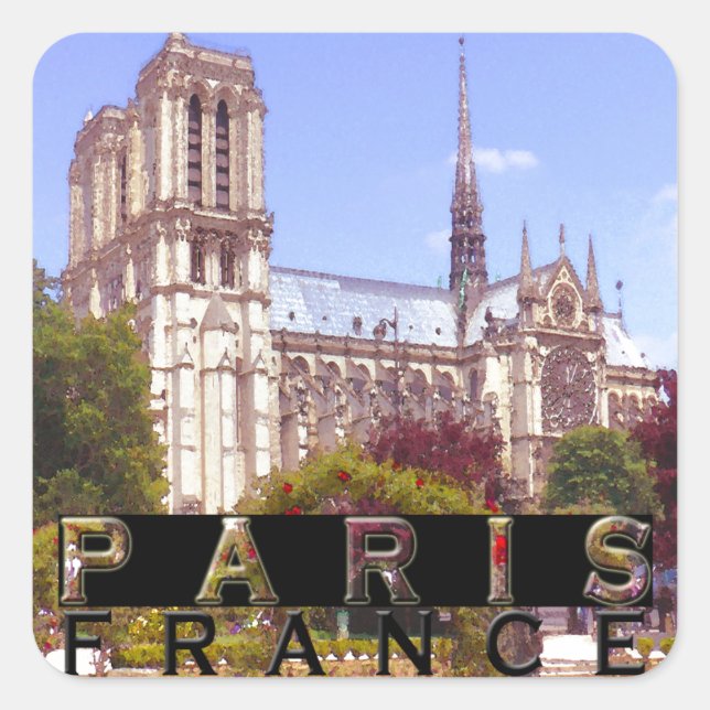 Paris Quadratischer Aufkleber (Vorderseite)