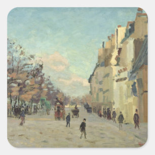 Paris, Quai de Bercy, Schnee-Effekt, c.1873-74 Quadratischer Aufkleber
