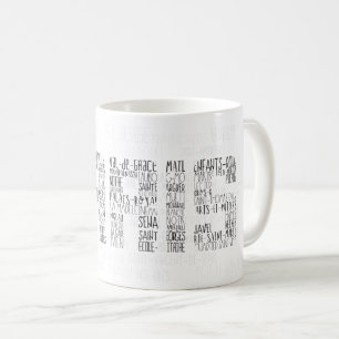 Paris Quarters Typografic Word Art Kaffeetasse