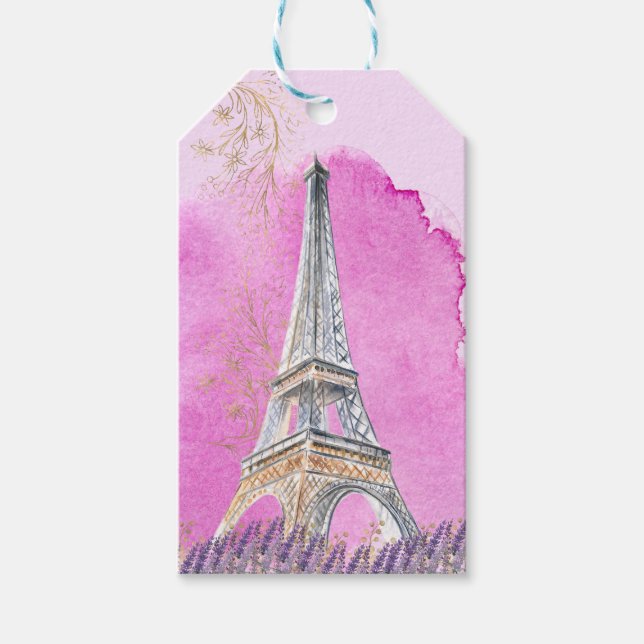 Paris Quinceanera Eiffel Tower Pink Vielen Dank Geschenkanhänger (Vorderseite)