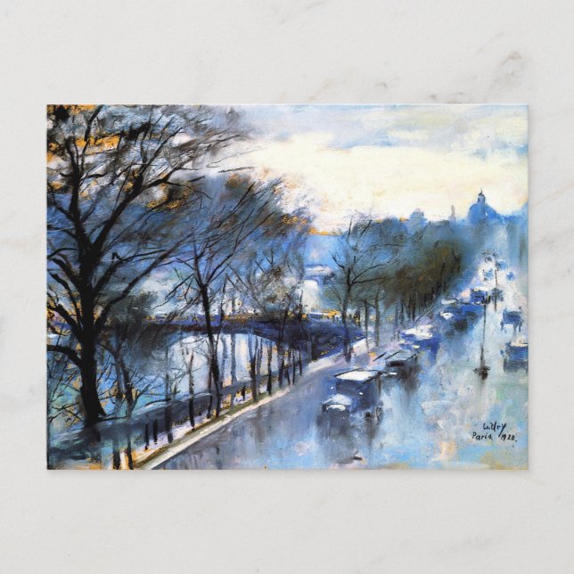 Paris, Rainy Day Vintag Cityscape Postkarte (Vorderseite)