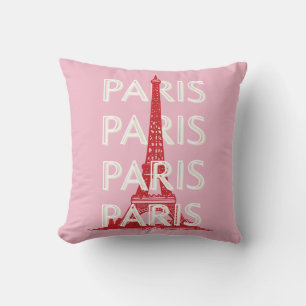 Paris, Reisemöglichkeiten, Retro Art, Rosa Kissen