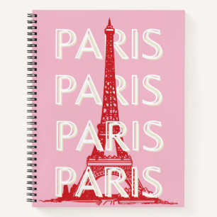 Paris, Reisemöglichkeiten, Retro Art, Rosa Notizbuch