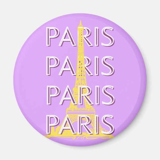 Paris, Reisen Kunst, Minimalistisch, Pastel Travel Magnet (Vorne)