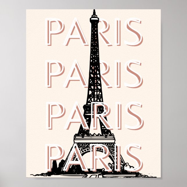 Paris Reisen Kunst, Reisen Kunst, Pastel, Minimali Poster (Vorne)