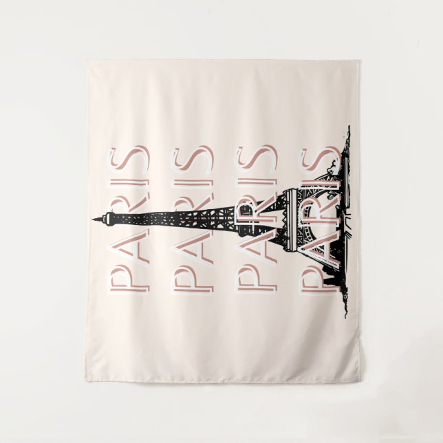 Paris Reisen Kunst, Reisen Kunst, Pastel, Minimali Wandteppich (Vorderseite)