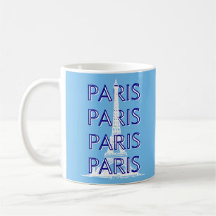 Paris Reisen Kunst, Reisen Kunst, Preppy Art, Blue Kaffeetasse