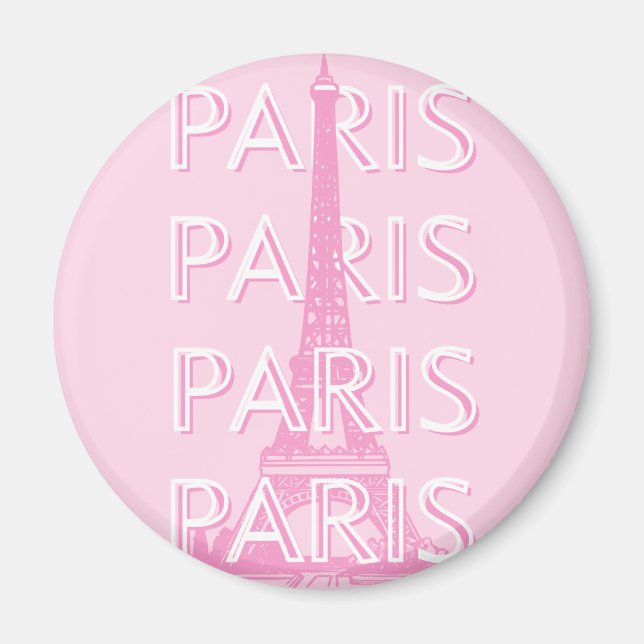 Paris Reisen Kunst, Reisen Kunst, Preppy Art, Pink Magnet (Vorne)