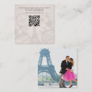 Paris Reisepass Hochzeits QR Begleitkarte