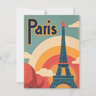 Paris Retro Postkarte