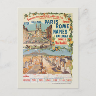 Paris Rom Neapel Vintage Poster 1905 Postkarte