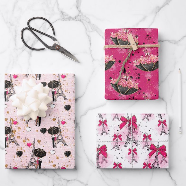 Paris Romance Geschenkpapier Set (Vorderseite)