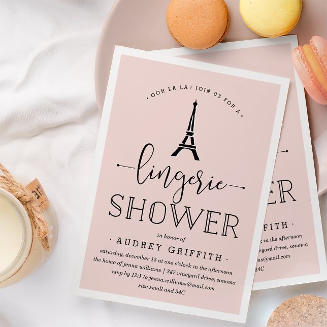Paris Romance Lingerie Dusche Einladung (Von Creator hochgeladen)
