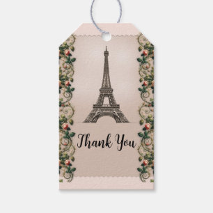 Paris Rosa Rosenreben Eiffelturm Elegant Geschenkanhänger
