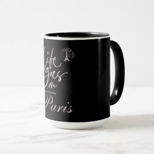 Paris rosa, & schwarz  tasse