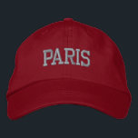 PARIS Rosa Stickerei auf Rot Bestickte Baseballkappe<br><div class="desc">PARIS Rosa bestickter Red Cotton Hut. Ein wunderbares Geschenk für alle, die Paris Frankreich Lieben! Wenn Sie Ihren persönlichen Text bevorzugen, wählen Sie einfach den Knopf "Diese Vorlage personalisieren", um Ihre Auswahl an benutzerdefiniertem Text einzugeben. Die Stickerei kann auch an andere Farbeinstellungen angepasst werden, indem Sie die Schaltfläche "Design bearbeiten"...</div>