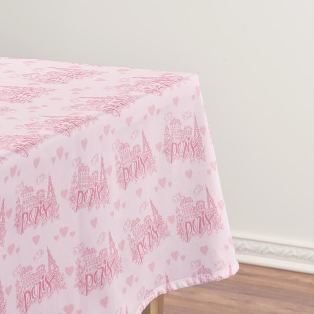 Paris rosa Tischdecke (Beispiel)