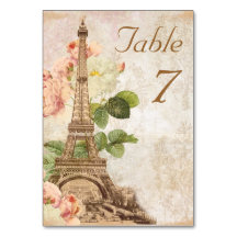 Paris Rosa Vintage Romantische Tischkarte