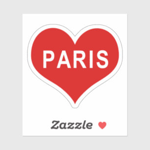 PARIS Rote Liebe Herz Vinyl Sticker
