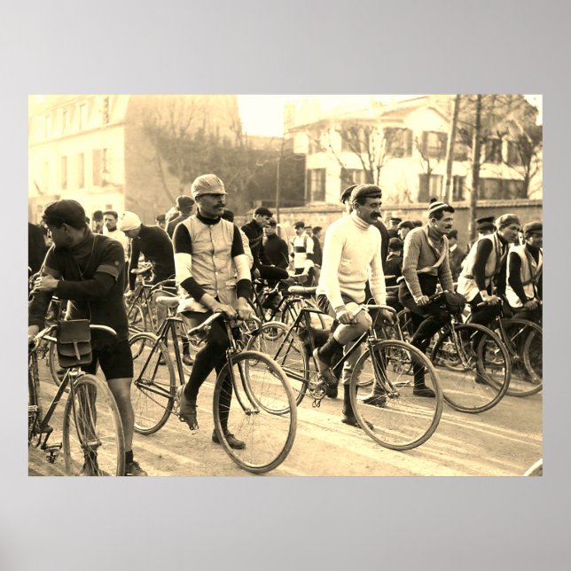 Paris-Roubaix Radrennen 1907 Farbredux Poster (Vorne)
